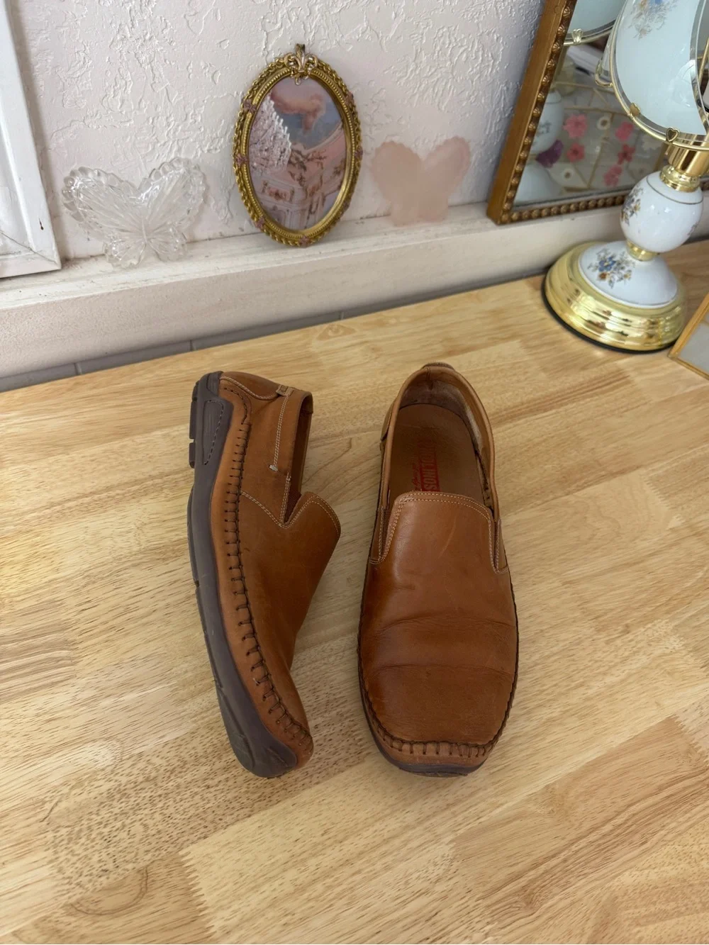 Pikolinos Brown Leather Slip-On Loafers Comfort Shoes EU 43 Classic Casual